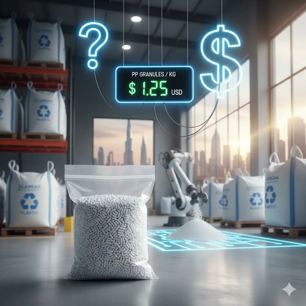 What is the price of PP granules per kg?